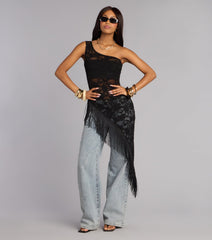 Festival Ready Lace Fringe Top