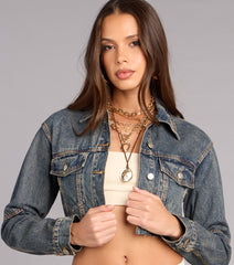 On Repeat Cropped Denim Jacket