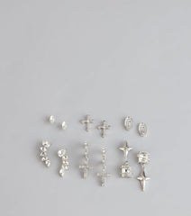 Switch Up Your Vibe Rhinestone Earrings Set