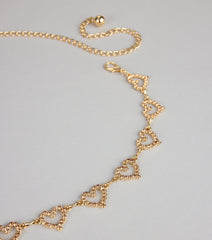 Sweet on You Sparkle Heart Chain Belt