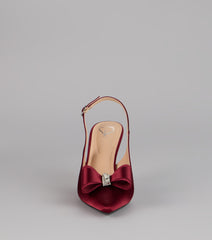Sweet Step Bow Detail Slingback Pumps