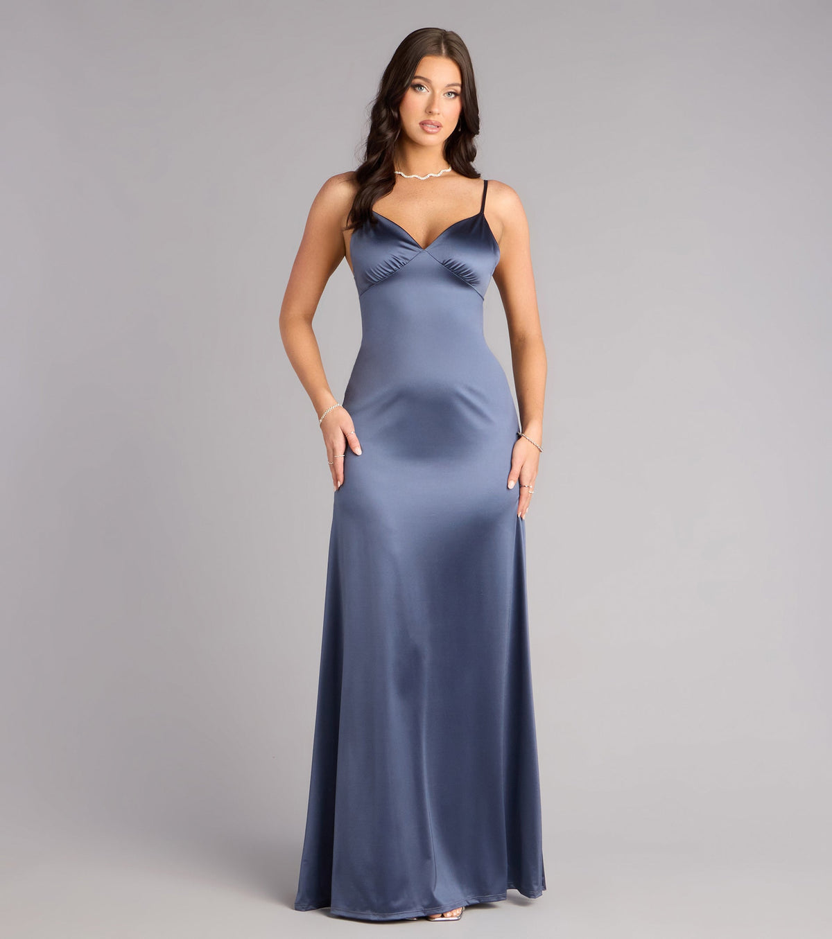 Casey Satin Low Back Mermaid Formal Dress