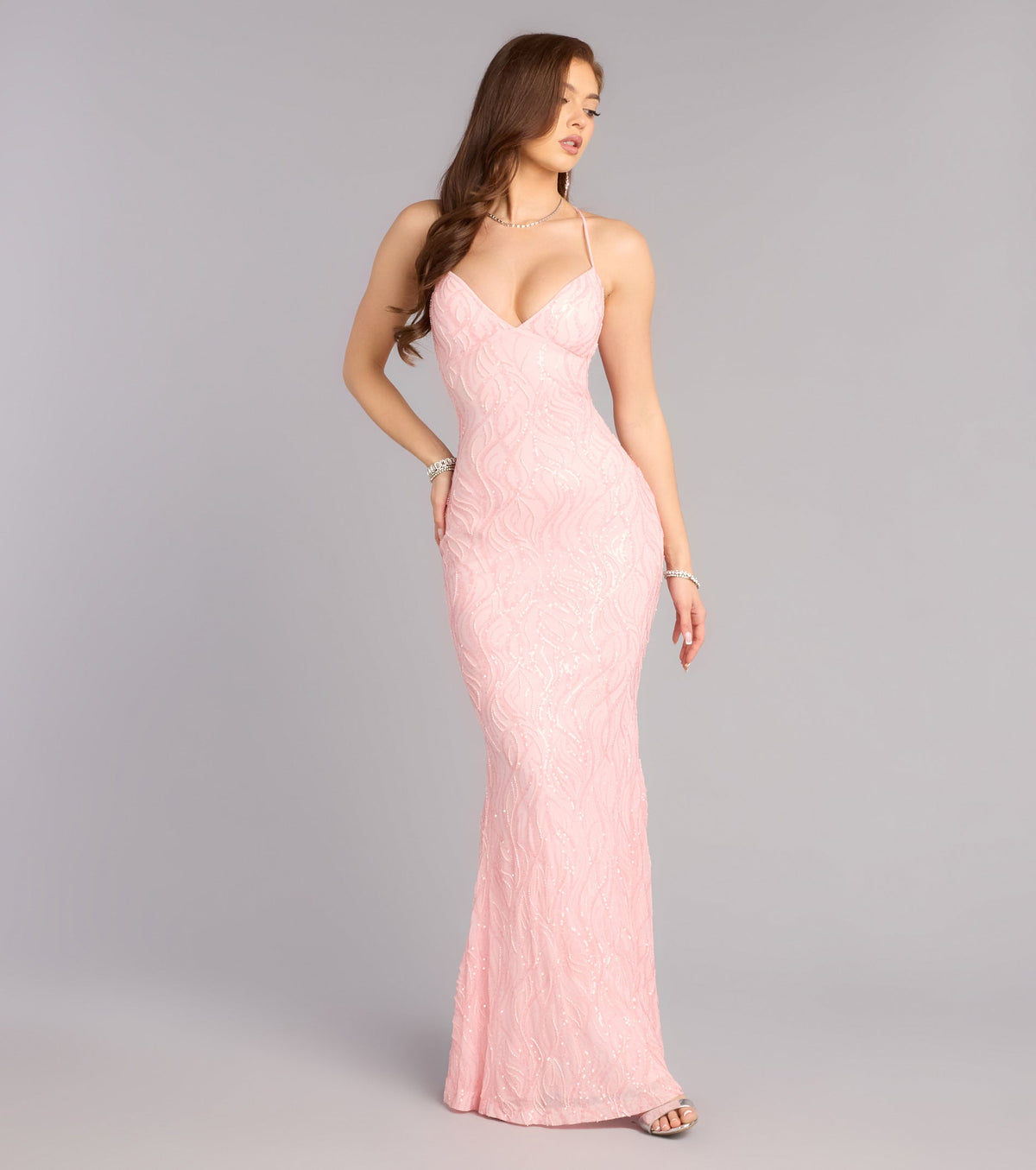 Clementine Sequin Bead Formal Dress