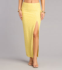 Soft Spoken Chic Flocked Lace Maxi Skirt