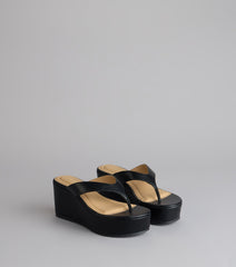 Elevated Thong Platform Wedge Sandals